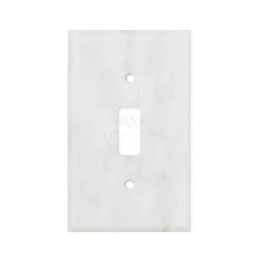 White Marble (Meram Blanc) Single TOGGLE Plate Switch Wall Plate