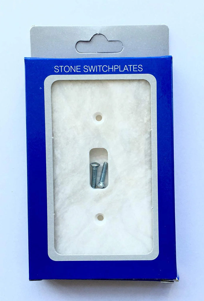 White Marble (Meram Blanc) Single TOGGLE Plate Switch Wall Plate