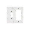 Carrara White Marble TOGGLE - ROCKER Switch Wall Plate/Cover Plate/Switch Plate