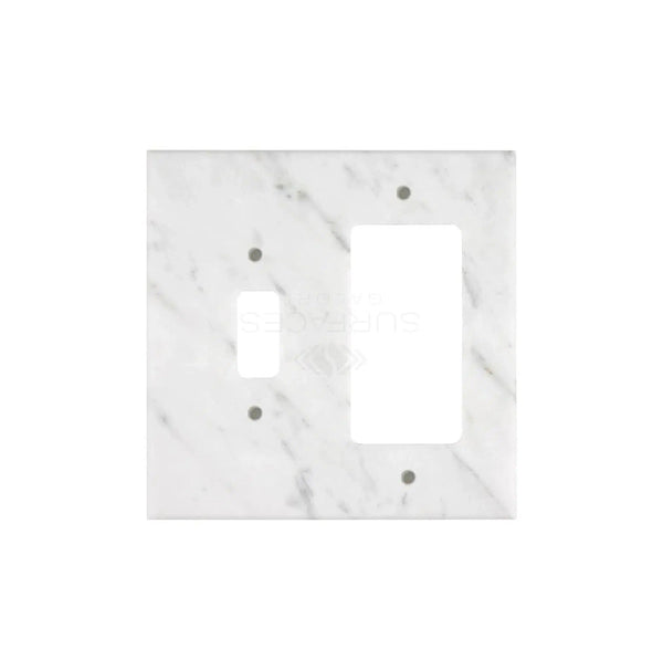 Carrara White Marble TOGGLE - ROCKER Switch Wall Plate/Cover Plate/Switch Plate