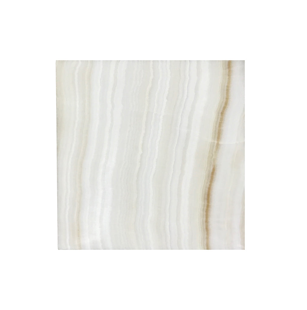 White Onyx (Bianco-Vanilla) 2 inch Hexagon (Cross-Cut) Mosaic Marble Tile Polished