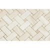 White Onyx (Bianco-Vanilla) Basketweave Mosaic w/White Onyx Dots (Vein-Cut) Mosaic Marble Tile Polished