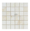 White Onyx (Bianco-Vanilla) Cross-Cut 2X2 Mosaic Marble Polished