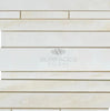 White Onyx (Bianco-Vanilla) Random-Strip (Manhattan) (Cross-cut) Mosaic Marble Tile Polished