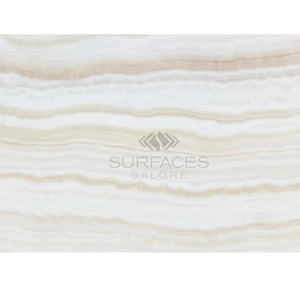 White Onyx (Bianco - Vanilla) Vein - Cut 12X24 Premium Marble Polished - SurfacesGalore