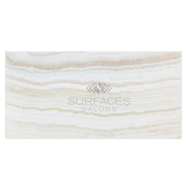 White Onyx (Bianco - Vanilla) Vein - Cut 12X24 Premium Marble Polished - SurfacesGalore