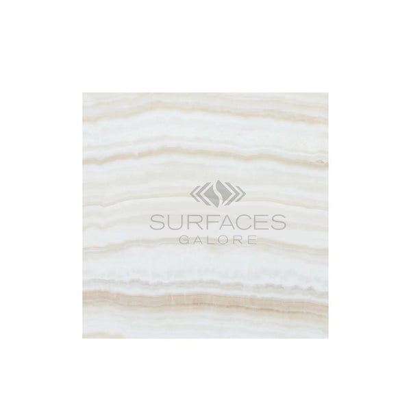 White Onyx (Bianco - Vanilla) Vein - Cut 18X18 Premium Marble Polished - SurfacesGalore