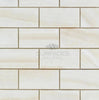 White Onyx (Bianco-Vanilla) Vein-Cut 2X4 Mosaic Marble Polished