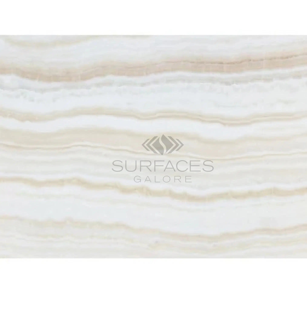 White Onyx (Bianco-Vanilla) Vein-Cut 3X6 Marble Polished