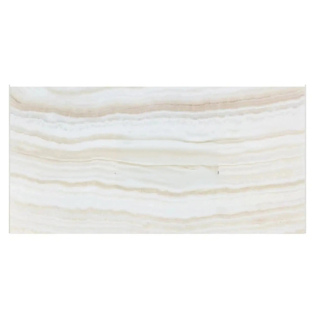 White Onyx (Bianco-Vanilla) Vein-Cut 3X6 Marble Polished