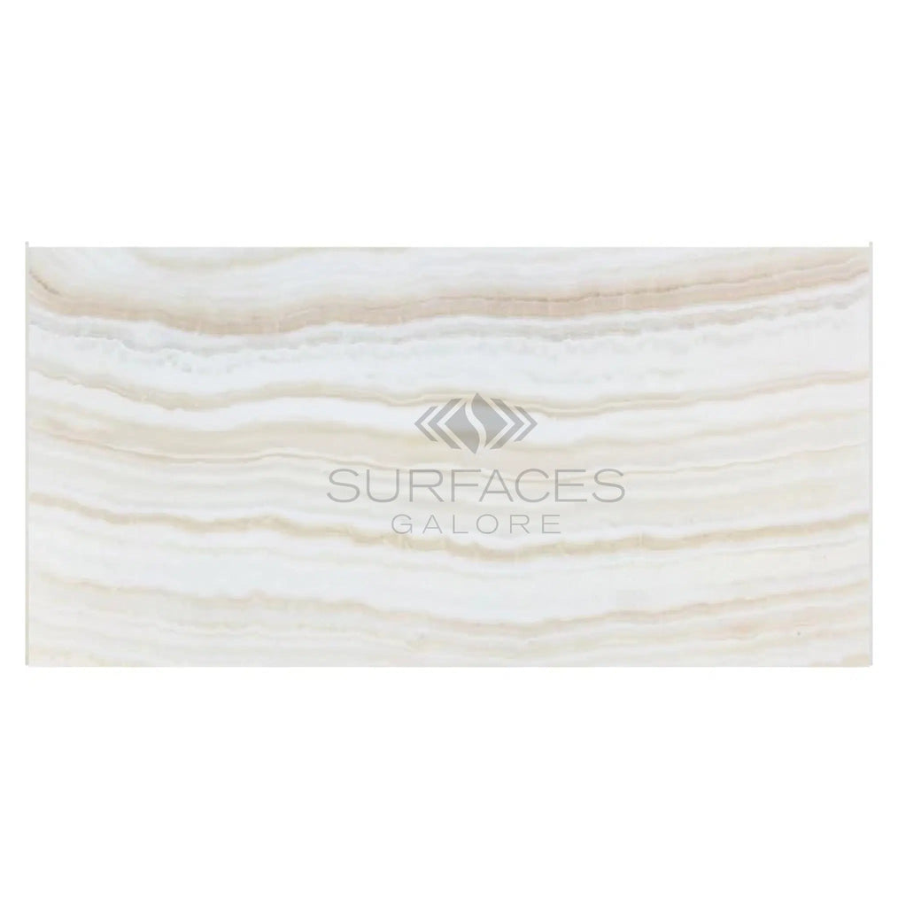 White Onyx (Bianco - Vanilla) Vein - Cut 3X6 Premium Marble Polished - SurfacesGalore