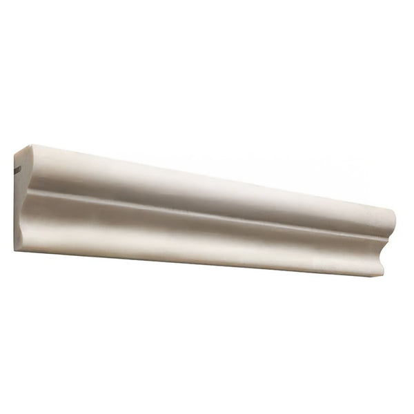 White Pearl/Botticino 2X12 Milano Molding Polished-Honed