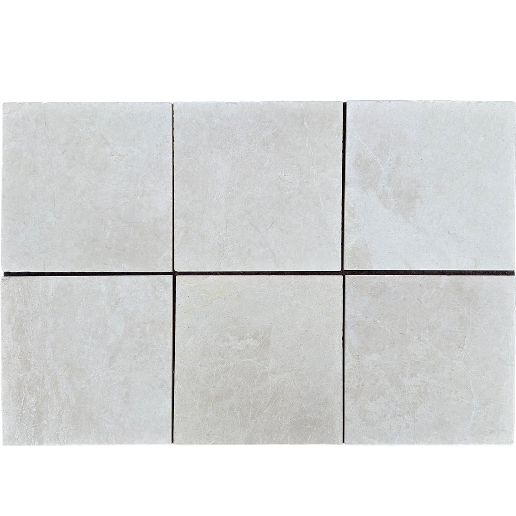 White Pearl/Botticino Beige Marble12X12 Tumbled