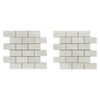 White Pearl/Botticino Beige Marble 2X4 Brick Mosaic Polished