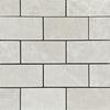 White Pearl/Botticino Beige Marble 2X4 Brick Mosaic Polished