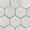 White Pearl/Botticino Beige Marble 3" Hexagon Mosaic Polished