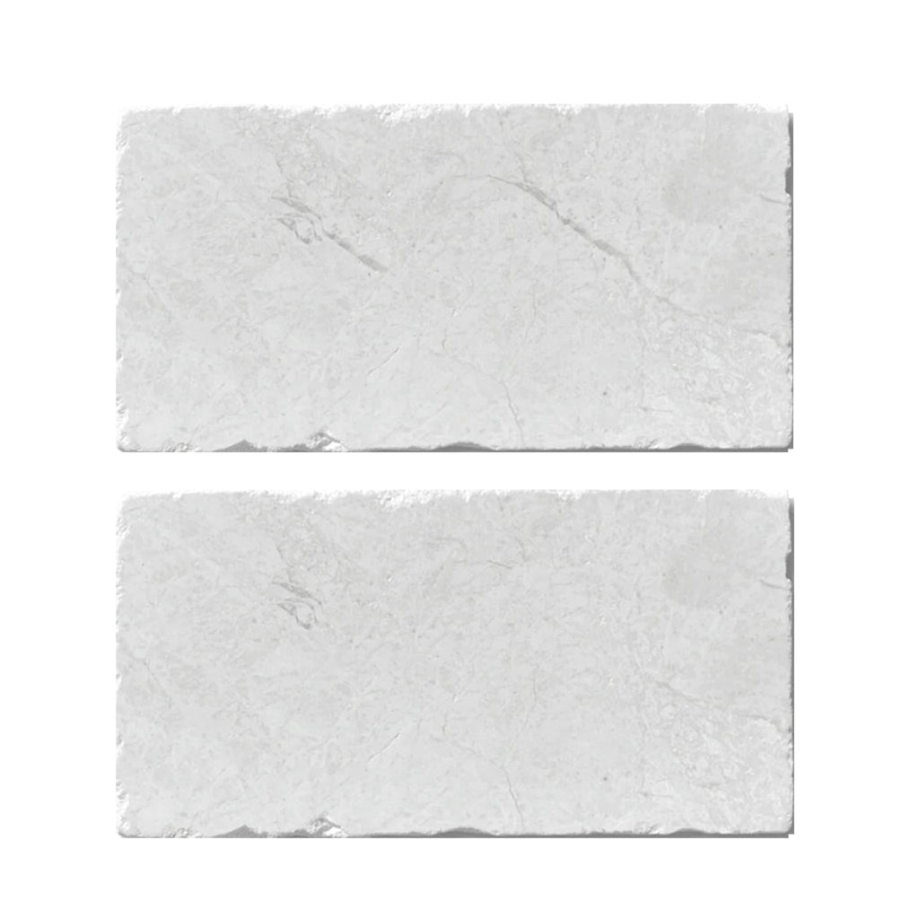 White Pearl/Botticino Beige Marble 3X6 Tumbled