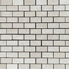 White Pearl/Botticino Beige Marble 5/8X1/4 Mini Brick Mosaic Polished