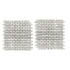 White Pearl/Botticino Beige Marble 5/8X1/4 Mini Brick Mosaic Polished