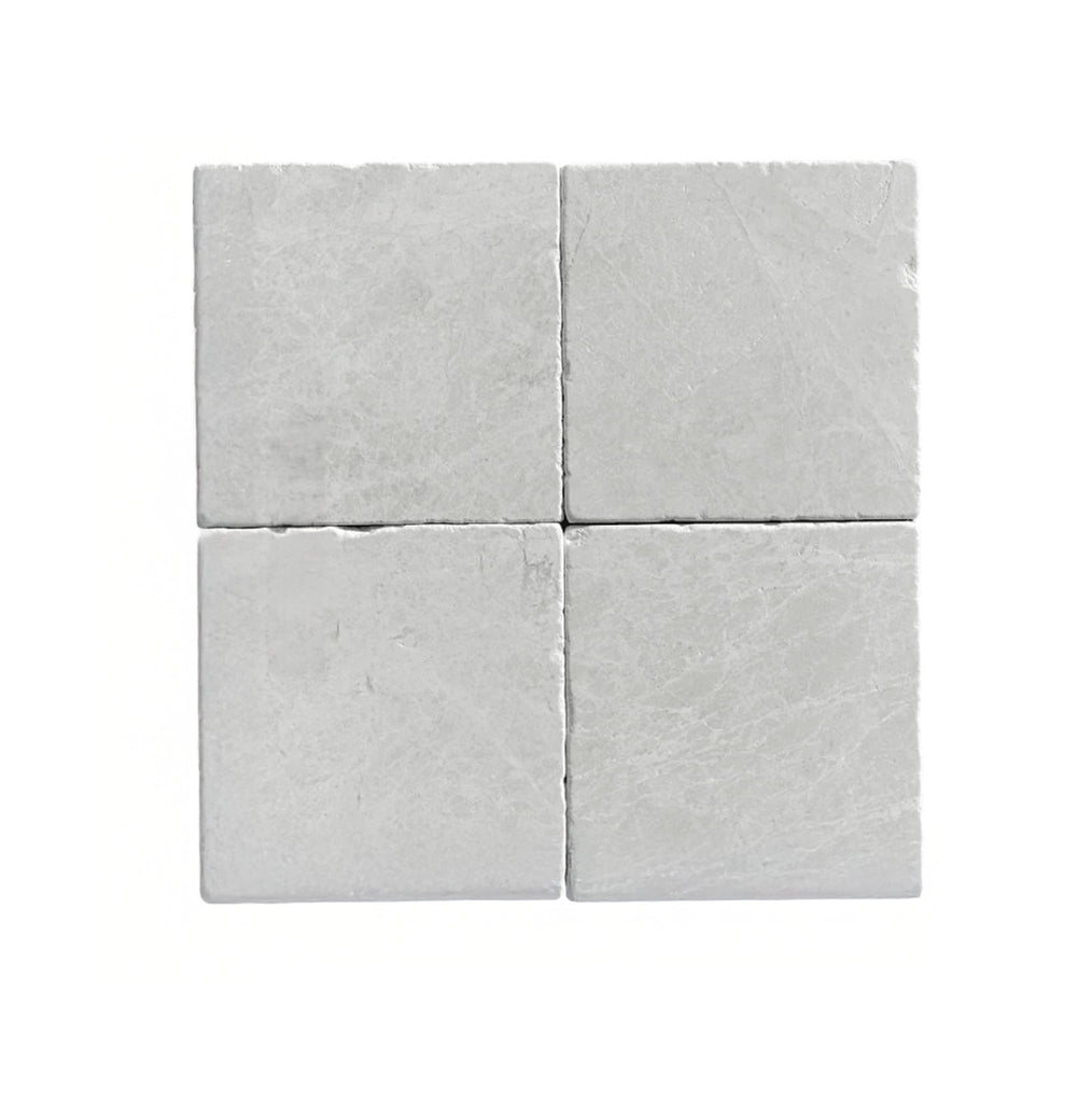 White Pearl/Botticino Beige Marble 6X6 Tumbled