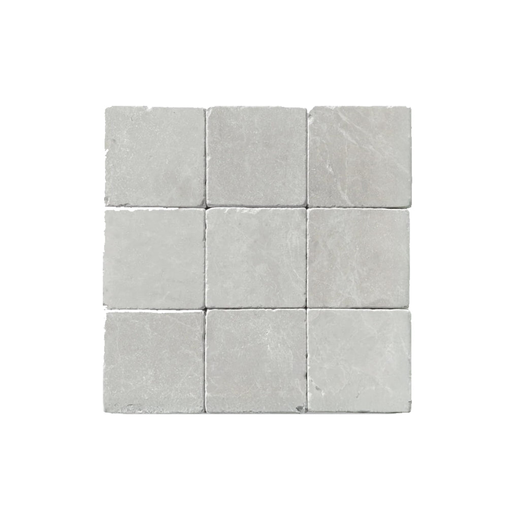 White Pearl/Botticino Beige Marble 6X6 Tumbled