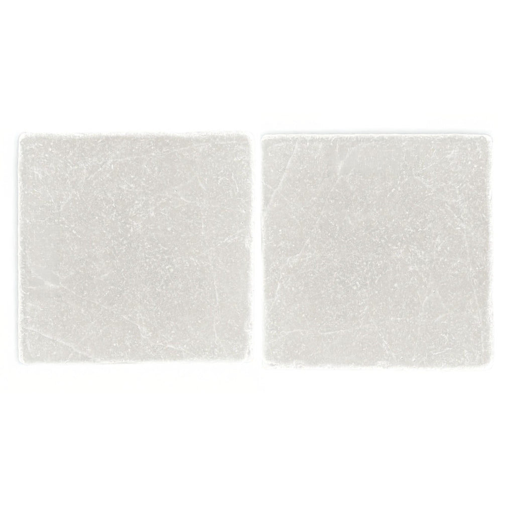 White Pearl/Botticino Beige Marble 6X6 Tumbled