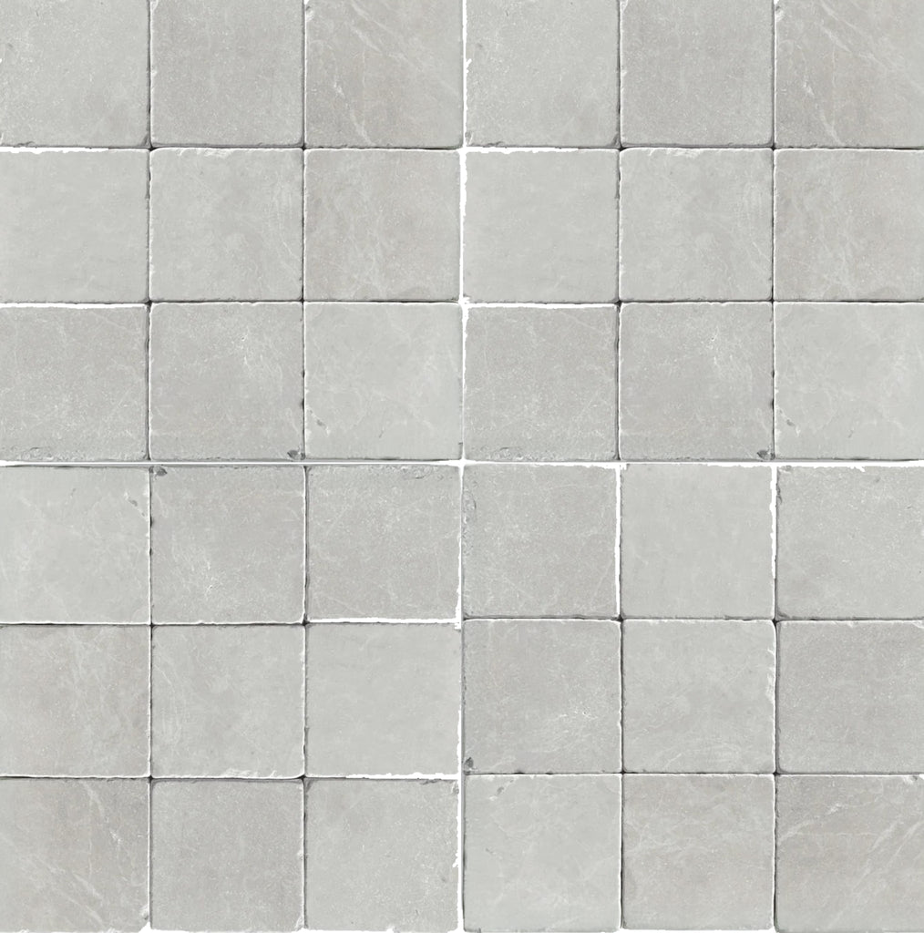 White Pearl/Botticino Beige Marble 6X6 Tumbled