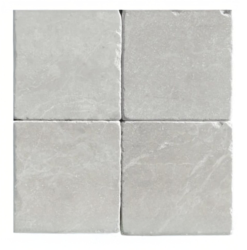 White Pearl/Botticino Beige Marble 6X6 Tumbled