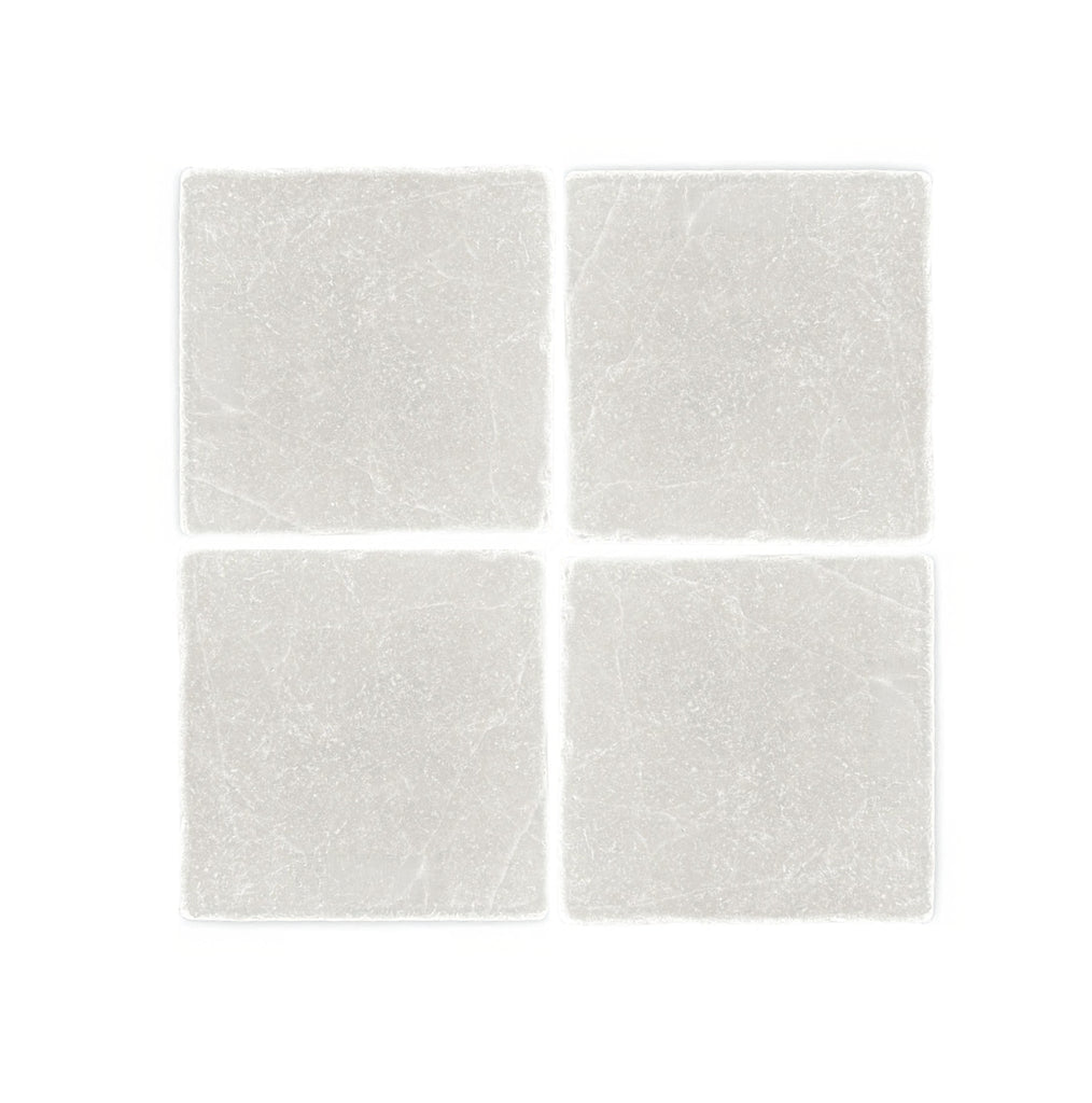 White Pearl/Botticino Beige Marble 6X6 Tumbled