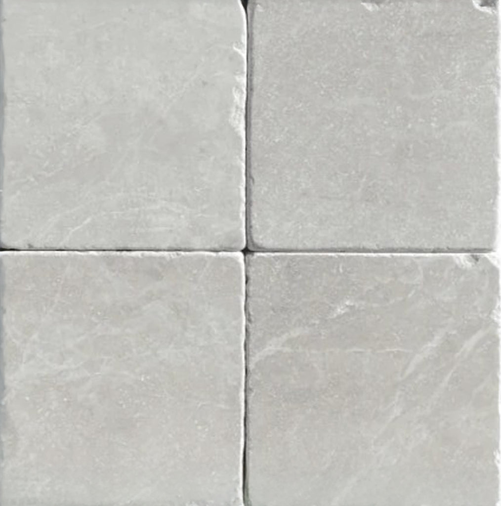 White Pearl/Botticino Beige Marble 6X6 Tumbled