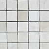 White Pearl/Botticino Beige Marble Mosaic 2X2 Tumbled