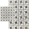 White Pearl/Botticino Beige Marble Pinwheel Mosaic w/Emperador Dark Dots Polished