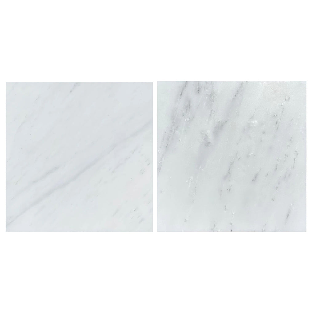 Oriental White / Asian Statuary Marble 4X12 Deep-Beveled Polished-Honed