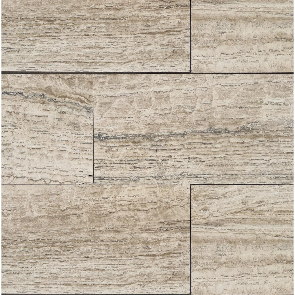 Alabastrino Rustic White Vein-Cut Travertine 12X24 Filled Polished Wall Tiles