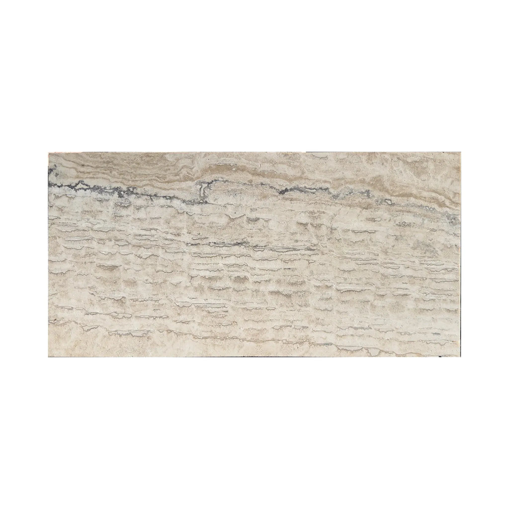 Beige Travertine slab from Alabastrino Rustic White Vein-Cut 12X24 Filled Polished collection