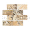 Rectangular marble tiles with diverse patterns from Antico Onyx Travertine 3X6 Tumbled