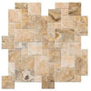 Antico Onyx Travertine Versailles Pattern 3 cm Paver Tumbled mosaic tile display