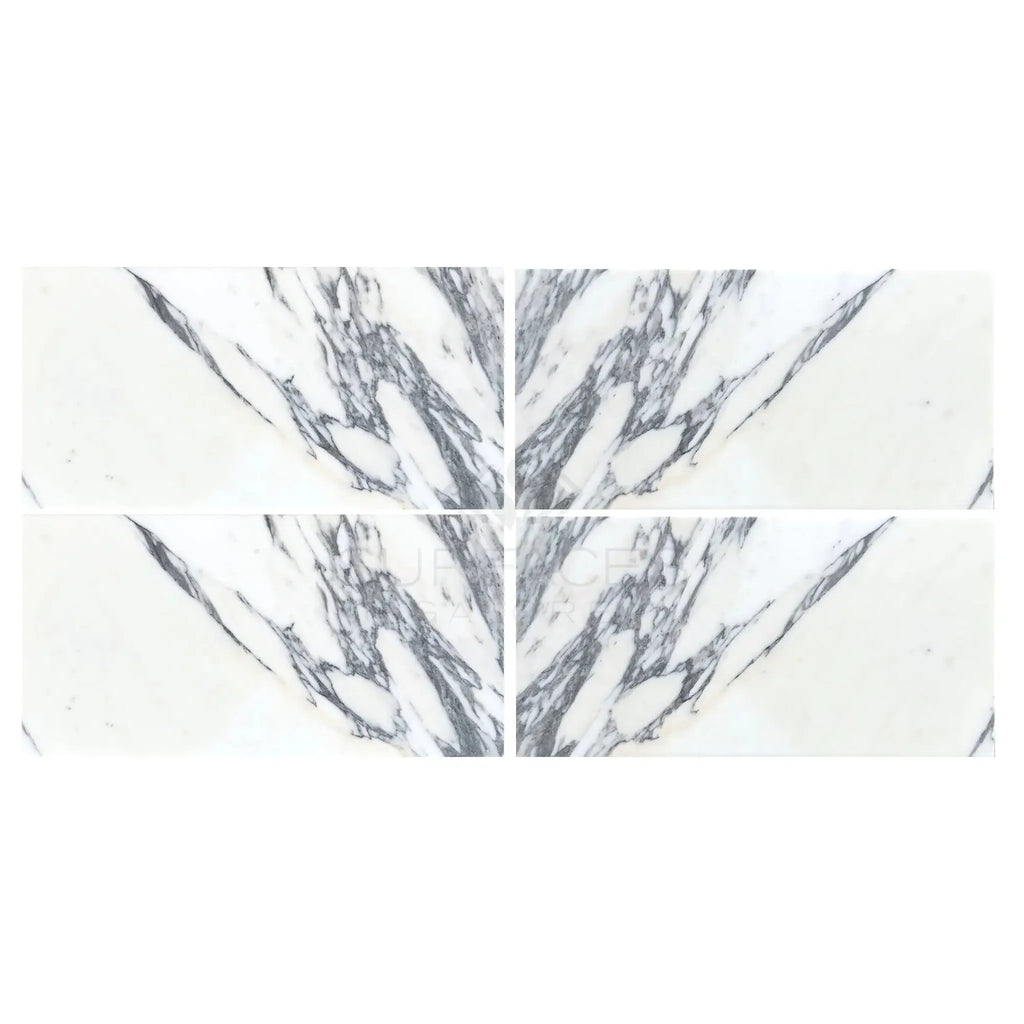 Four Arabescato Corchia 12X24 Marble Tiles in Polished or Honed Finish