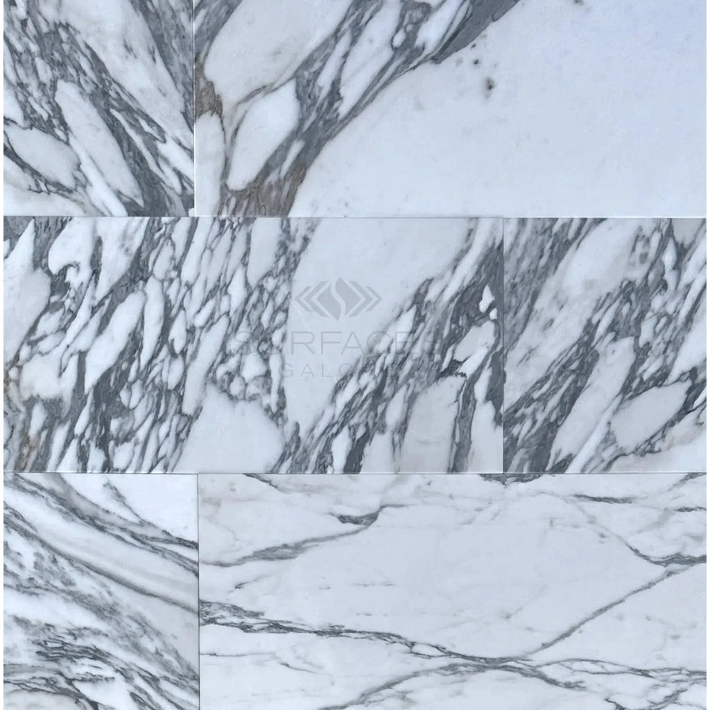 Arabescato Corchia 12X24 Marble Tile featuring white marble with gray veining