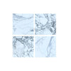 Four polished Arabescato Corchia 24X24 Marble Tiles showcasing elegant design