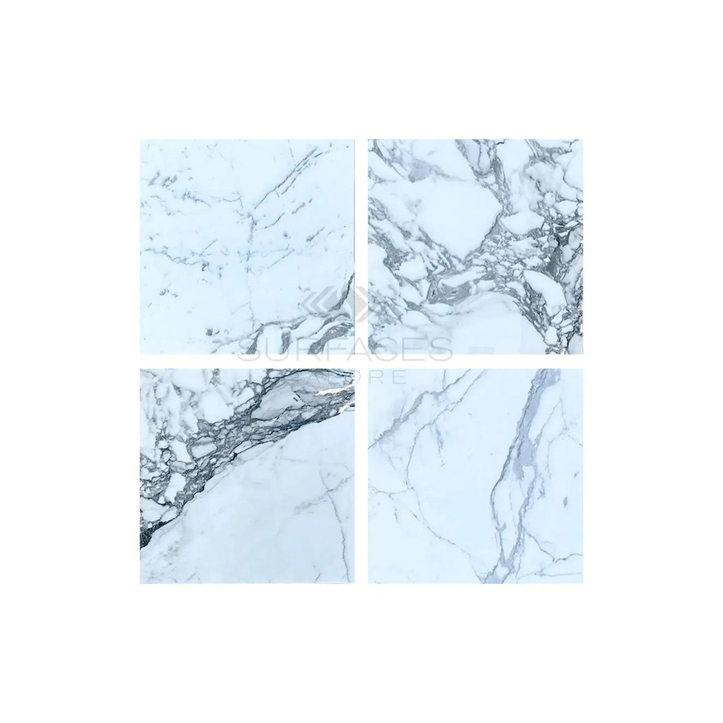 Arabescato Corchia 24X24 Marble Tile Polished or Honed displayed on a sleek surface