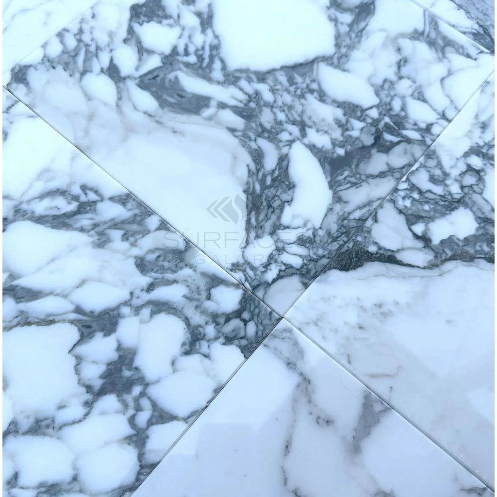 White and gray marble tiles of Arabescato Corchia 24X24 polished or honed finish