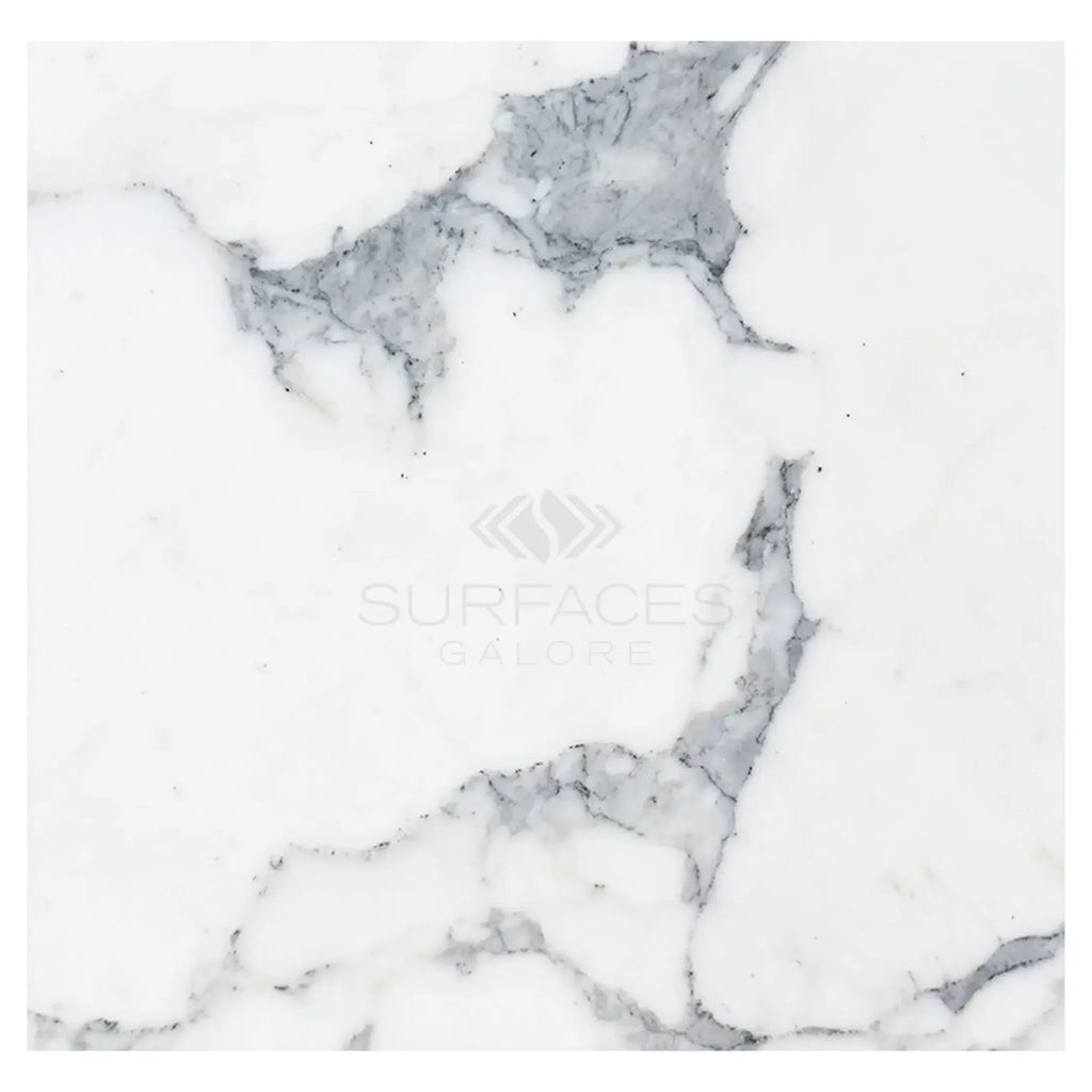 White marble slab with gray veining in Arabescato Corchia 24X24 Tile Polished or Honed