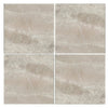 Four square Atlantic Gray Marble 24X24 polished or honed tiles displayed together