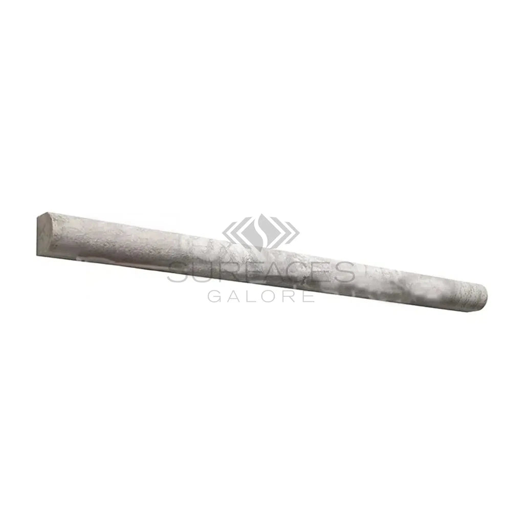 Gray marble pencil tile of Atlantic Gray Marble 3/4X12 Bullnose Liner Polished or Honed