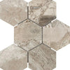 Atlantic Gray Marble 4 inch Hexagon Mosaic Polished or Honed hexagonal tile design