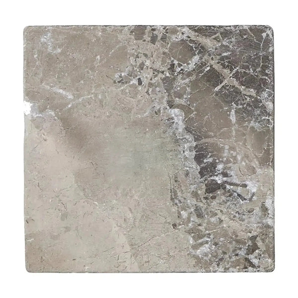 Atlantic Gray Marble 4X4 Tumbled square marble tile showcasing elegant design