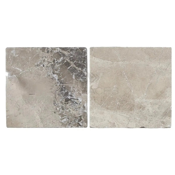 Two Atlantic Gray Marble 6X6 polished tiles showcasing elegant design