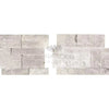 Gray Stacked Stone Veneer Panels for Atlantic Gray Marble Ledger-Panel Corner Mosaic