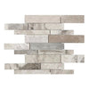 Horizontal Atlantic Gray Marble Manhattan Mosaic Tile in polished or honed finish